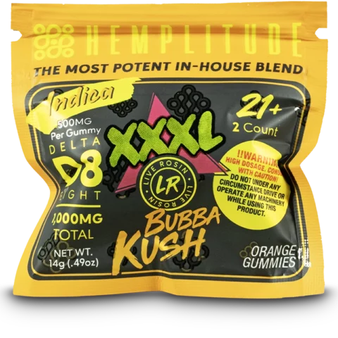 Hemplitude 500mg XXXL Gummies Bubba Kush