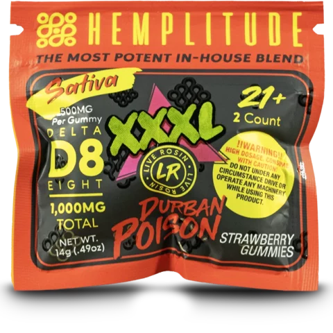 Hemplitude 500mg XXXL Gummies Durban Poison
