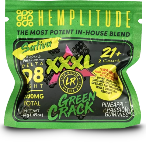 Hemplitude 500mg XXXL Gummies Green Crack