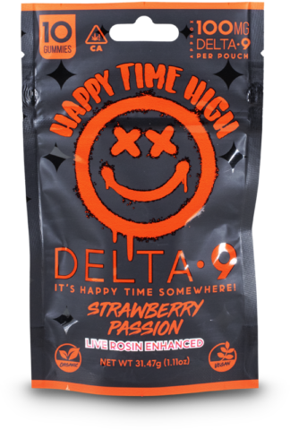 Happy Time High 10mg Delta 9 Gummy Strawberry Passion