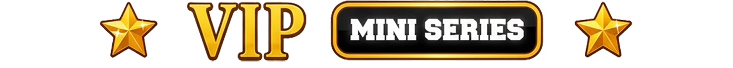 VIP Mini Series banner with gold stars and bold black-and-gold logo for Geek THC Mini VIP flavor collection.