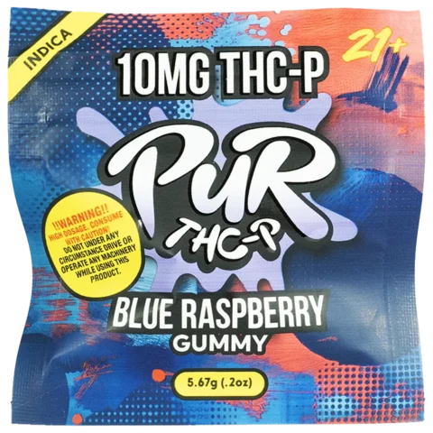 PUR 10mg THC-P Gummies Blue Raspberry