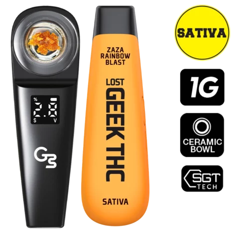 Lost Geek THC 1000mg Dab Disposable Zaza Rainbow Blast