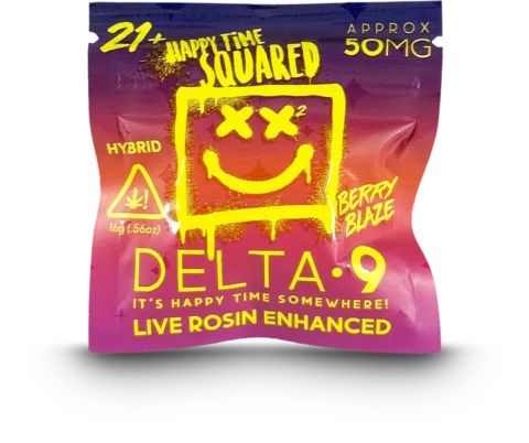 Happy Time Squared 50mg Delta 9 Gummy Berry Blaze
