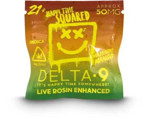 Happy Time Squared 50mg Delta 9 Gummy Majestic Mango