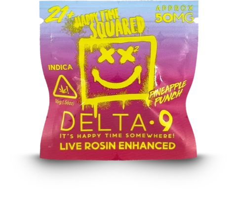 Happy Time Squared 50mg Delta 9 Gummy Pineapple Punch