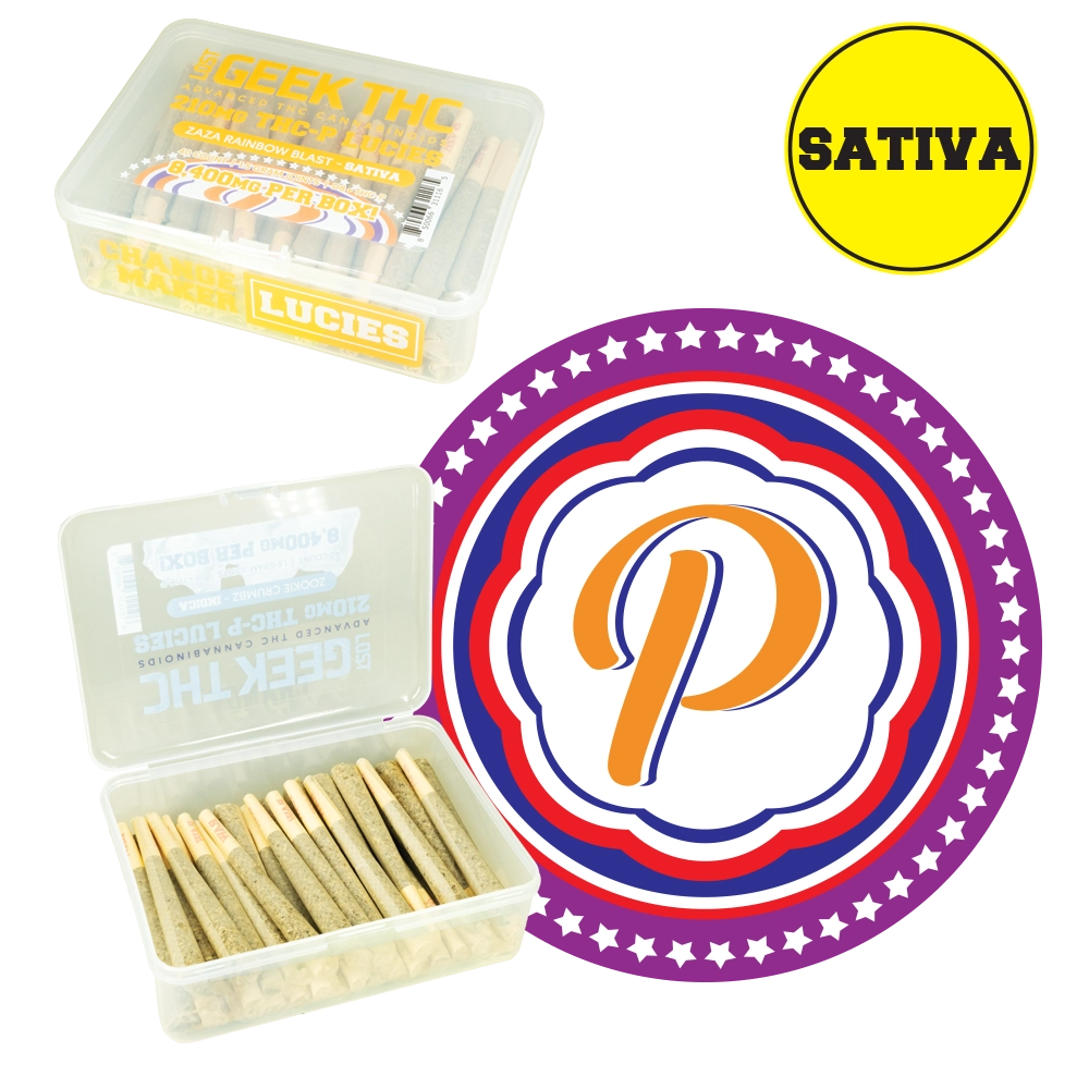 Geek THC Lucies Pre-Rolls Zaza Rainbow Blast